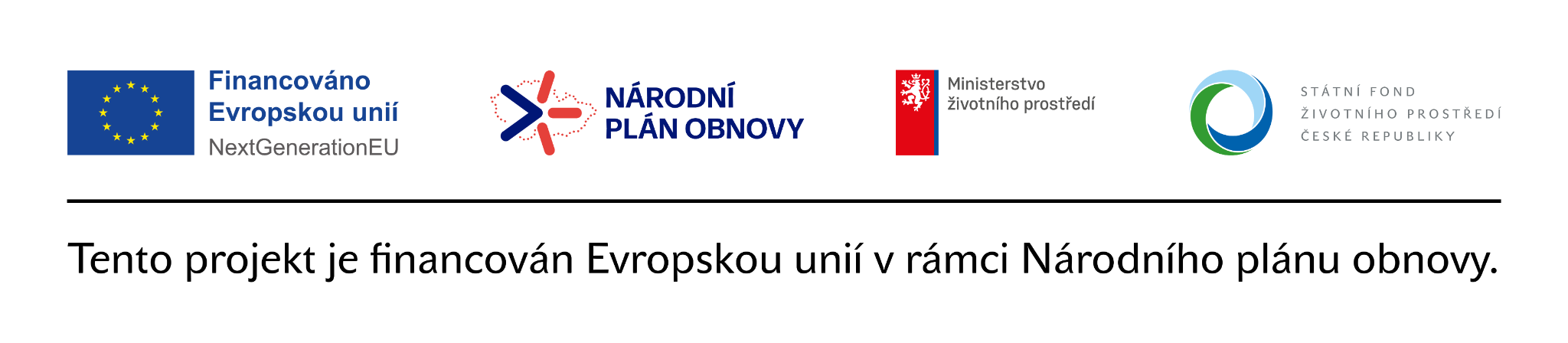 Financováno Evropskou unií – NextGenerationEU. Národní plán obnovy. Ministerstvo životního prostředí. Státní fond životního prostředí České republiky.